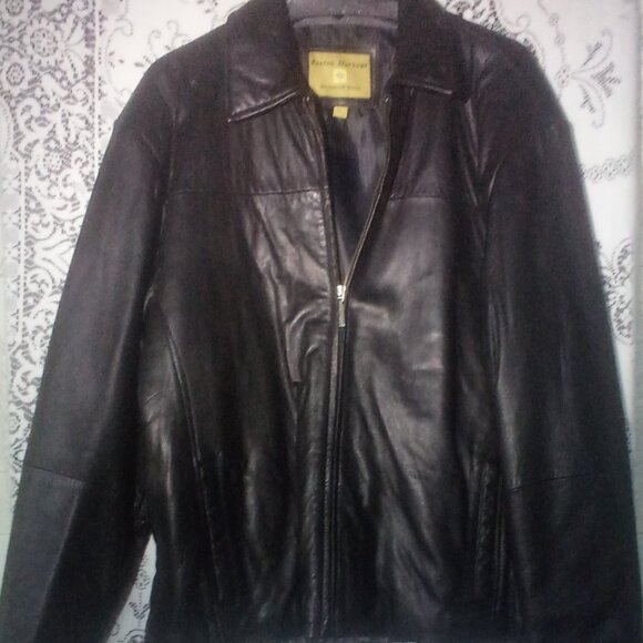 Boston Harbour Men's Black Buttery Soft Quilted Lined Leather Jacket L - Picture 1 of 10